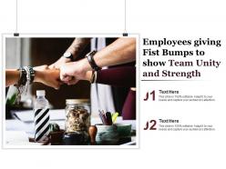 Employees giving fist bumps to show team unity and strength
