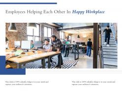 Employees Helping Each Other In Happy Workplace