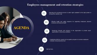 Employees Management And Retention Strategies Powerpoint Presentation Slides Customizable Slides