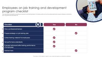 Employees On Job Training And Development Program Checklist
