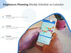 Employees planning weekly schedule on calendar