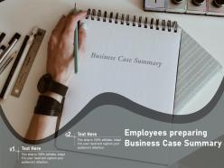 Employees preparing business case summary