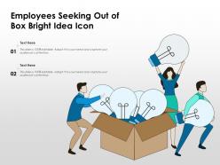 Employees seeking out of box bright idea icon