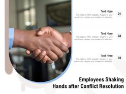 Employees shaking hands after conflict resolution