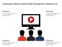 Employees sitting to attend skill development webinar icon