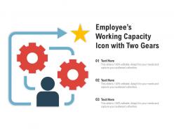 Employees working capacity icon with two gears