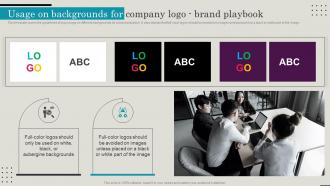 Employer Brand Playbook Usage On Backgrounds For Company Logo Brand Playbook