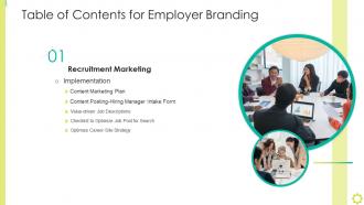 Employer Branding For Table Of Contents Employer Branding Ppt Slides Background Images