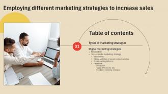 Employing Different Marketing Strategies To Increase Sales Table Of Contents Strategy SS V