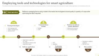 Employing Tools And Technologies For Smart Agriculture Complete Guide Of Sustainable Agriculture Practices