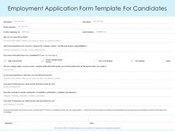 Employment Application Form Template For Candidates