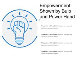 Empowerment shown by bulb and power hand
