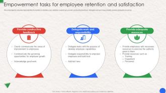 Empowerment Tasks For Employee Retention And Satisfaction Workplace Communication Human