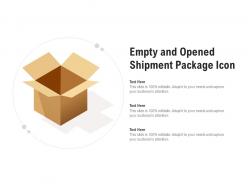 Empty and opened shipment package icon