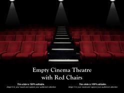 Empty cinema theatre with red chairs