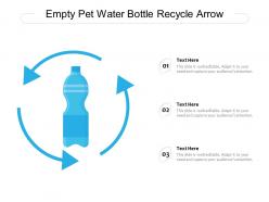 Empty pet water bottle recycle arrow