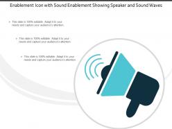 Enablement Icon With Sound Enablement Showing Speaker And Sound Waves