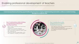 Enabling Professional Development Of Teachers Distance Learning Playbook