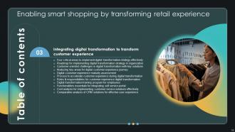 Enabling Smart Shopping By Transforming Retail Experience Powerpoint Presentation Slides DT CD V Researched