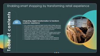 Enabling Smart Shopping By Transforming Retail Experience Table Of Contents DT SS V