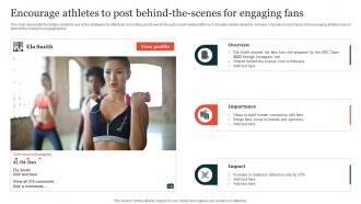 Encourage Athletes To Post Behind The Scenes Guide On Implementing Sports Marketing Strategy SS V
