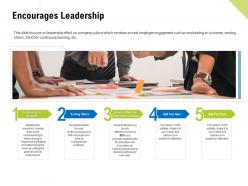 Encourages leadership continuous learning ppt design ideas