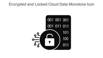 Encrypted And Locked Cloud Data Monotone Icon In Powerpoint Pptx Png And Editable Eps Format