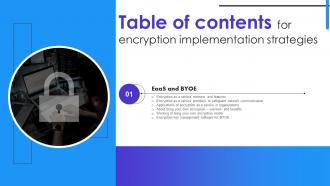 Encryption Implementation Strategies For Table Of Contents Ppt Ideas Templates