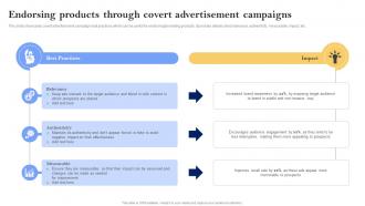 Endorsing Products Through Covert Media Planning Strategy The Complete Guide Strategy SS V