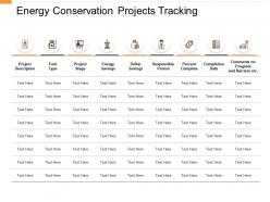 Energy conservation projects tracking completion date ppt powerpoint presentation show