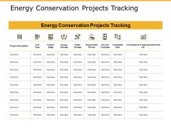 Energy Conservation Projects Tracking Icons Ppt Powerpoint Presentation Layouts Inspiration