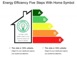 Energy efficiency five steps with home symbol