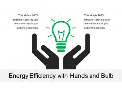 Energy efficiency with hands and bulb