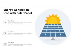 Energy Generation Icon With Solar Panel