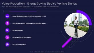 Energy Saving Electric Vehicle Pitch Deck Value Proposition Energy Saving Electric Vehicle Startup