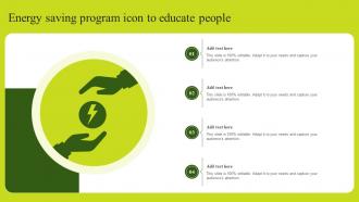 Energy Saving Program Icon To Educate People