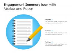Engagement summary icon with marker and paper
