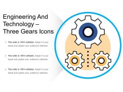 Engineering and technology three gears icons