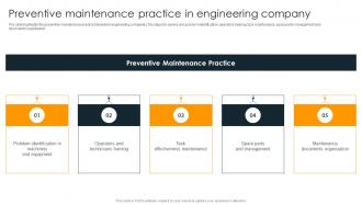 Engineering Company Products And Services Preventive Maintenance Practice In Engineering