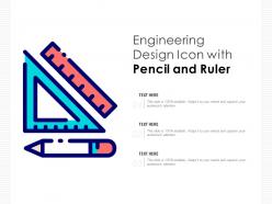Engineering design icon with pencil and ruler