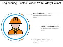 Engineering electric person with safety helmet