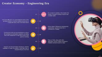 Engineering Era In Creator Economy Evolution Training Ppt