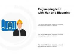 Engineering Icon With Man And Blueprint