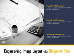 Engineering image layout with blueprint plan