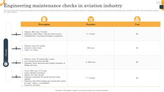 Engineering Maintenance Checks In Aviation Industry