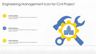 Engineering Management Icon For Civil Project