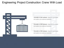 Engineering project construction crane with load