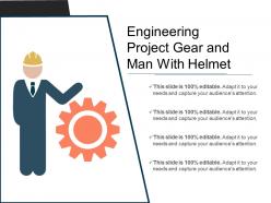 Engineering project gear and man with helmet
