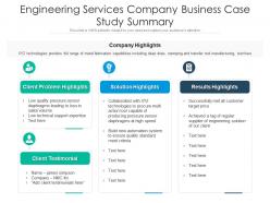 Engineering services company business case study summary