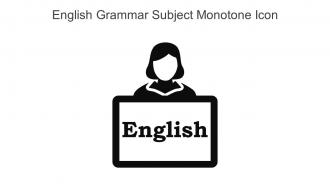 English Grammar Subject Monotone Icon In Powerpoint Pptx Png And Editable Eps Format